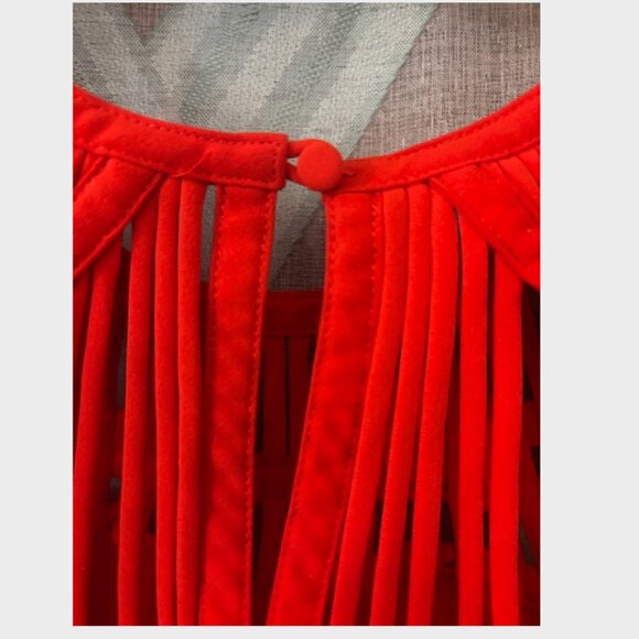 Red Sugarlips Party Sleeveless Top with Spaghetti Detail - Picture 4 of 6